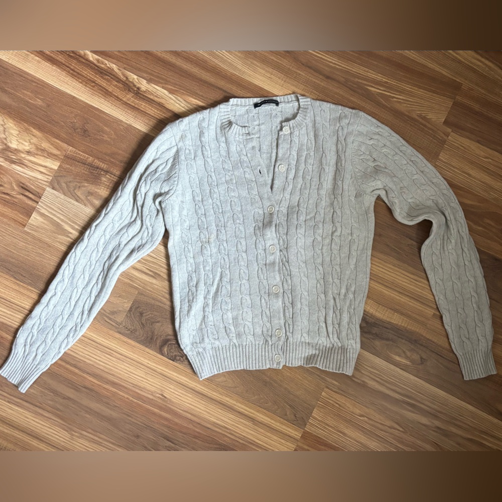 Brandy Melville Cream Cable Knit Cardigan
